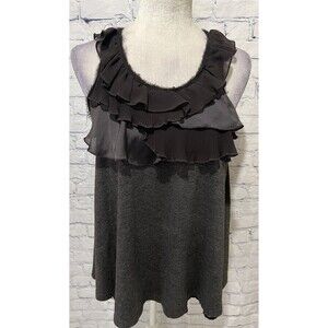 Jaloux Womens Black Gray Tank Mesh Design In Back XS